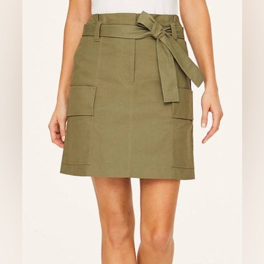LOFT Outlet | Deep Lichen Green Belted Cargo Skirt - Women